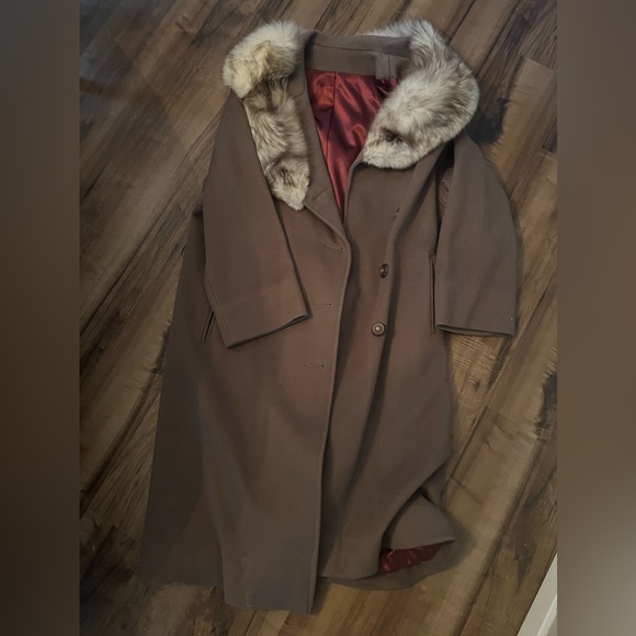Vintage Sterling Stall Fur Lined Wool Coat - Picture 3 of 3